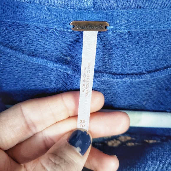 Free People Blue Sweater with Lace Panels - Picture 3 of 6